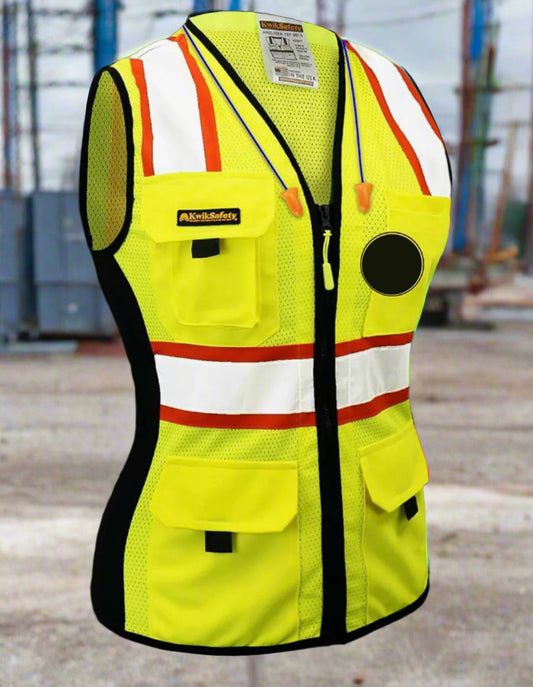 First Lady High Visibility Fitted Safety Vest - Yellow