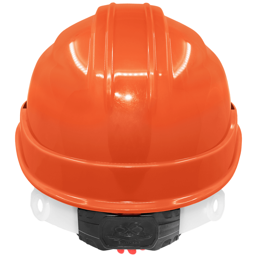 Orange Unvented Cap Style Hard Hat - 6-Point Ratchet Suspension & ANSI Z89.1