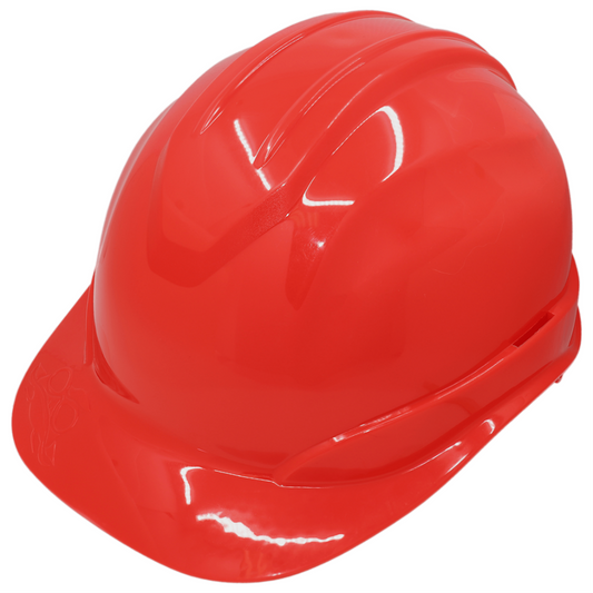 Red Unvented Cap Style Hard Hat - 6-Point Ratchet Suspension & ANSI Z89.1