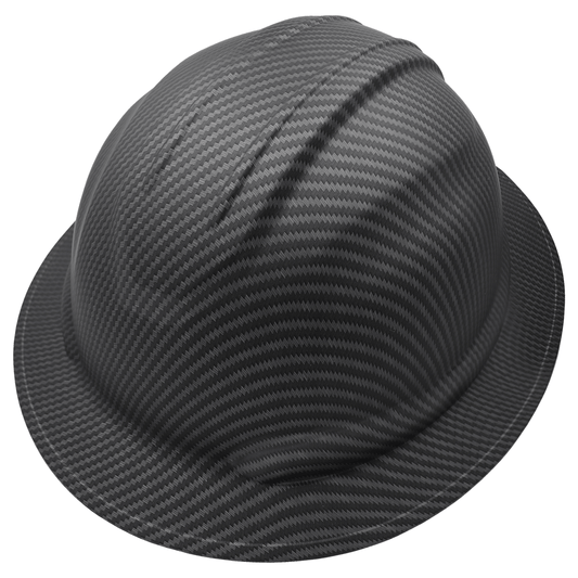 Black Graphite Unvented Full Brim Hard Hat - 6-Point Ratchet Suspension & ANSI Z89.1