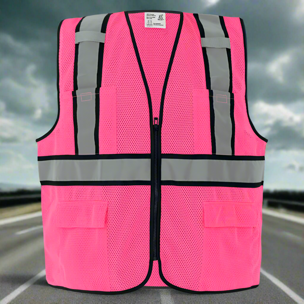 High-Visibility Pink Surveyors Vest, Non-ANSI