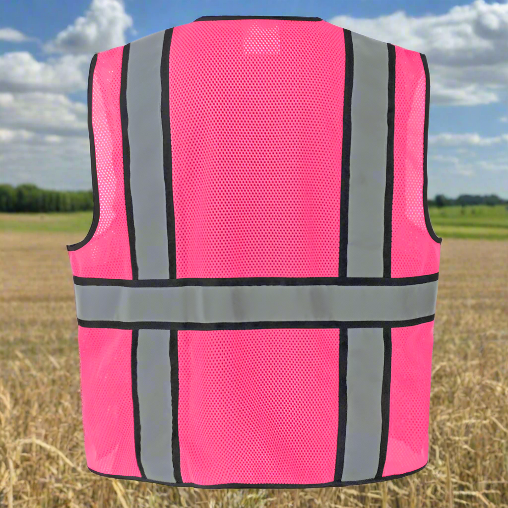 High-Visibility Pink Surveyors Vest, Non-ANSI