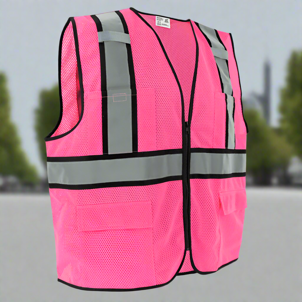 High-Visibility Pink Surveyors Vest, Non-ANSI