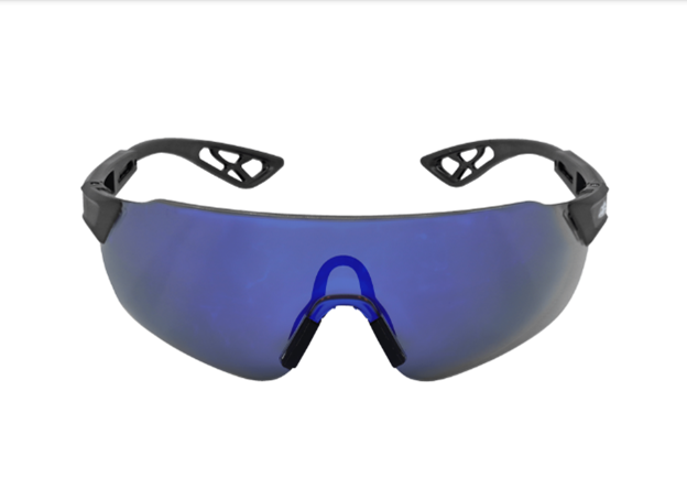 Tetra Blue Mirror Lens Safety Glasses, Anti-Fog