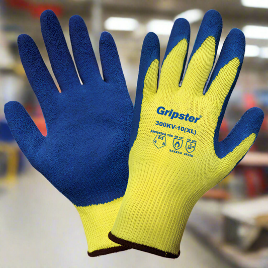Aramid Cut-Resistant Gloves, Rubber-Coated Palm & ANSI-Rated