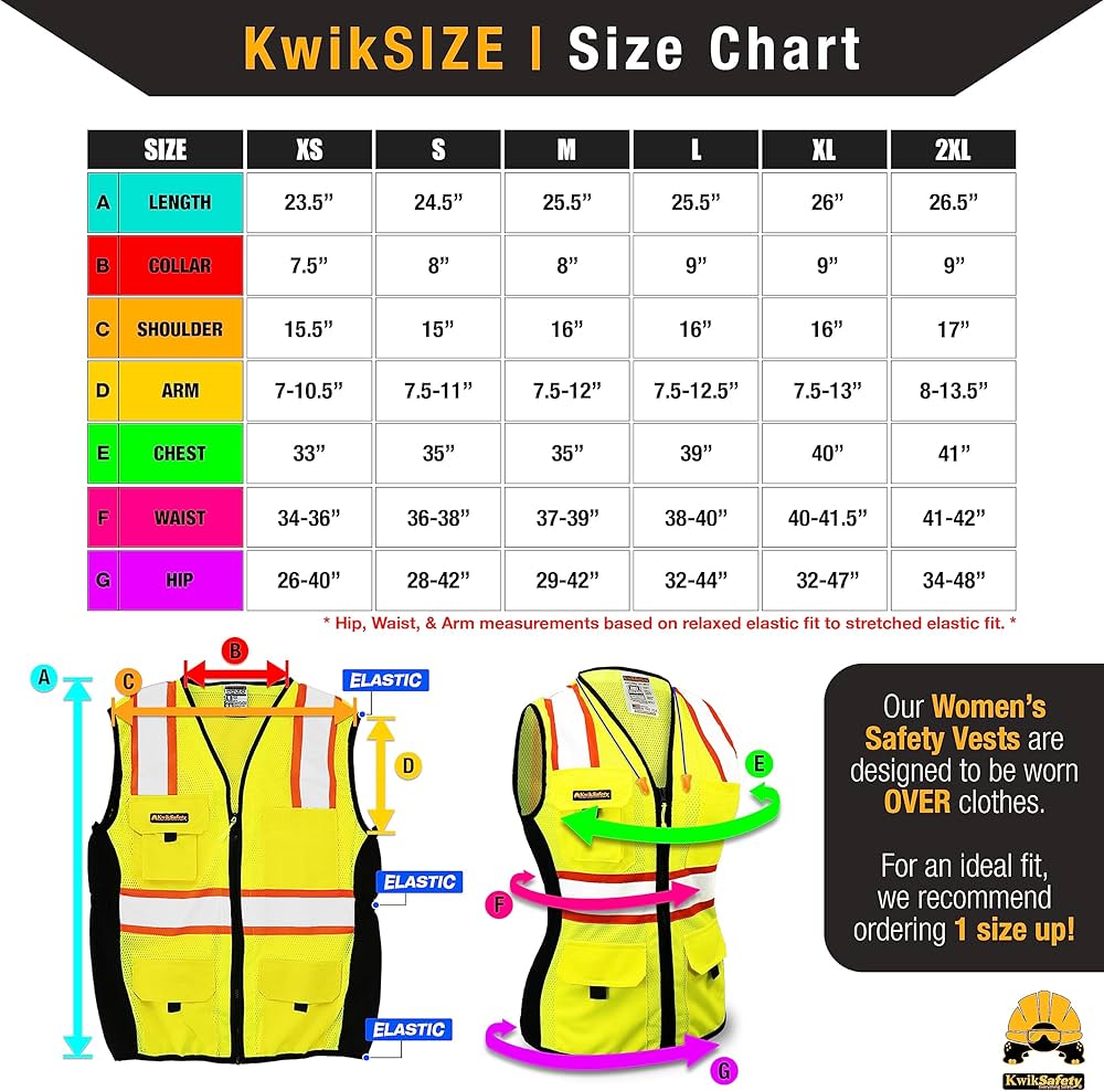 First Lady High Visibility Fitted Safety Vest - Yellow