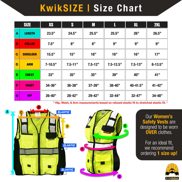 RoadBoss High Visibility Fitted Safety Vest - Yellow