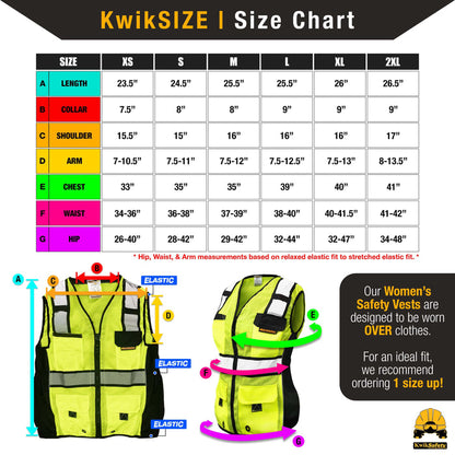 RoadBoss High Visibility Fitted Safety Vest - Yellow