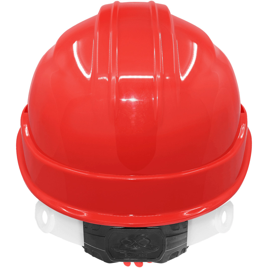 Red Unvented Cap Style Hard Hat - 6-Point Ratchet Suspension & ANSI Z89.1