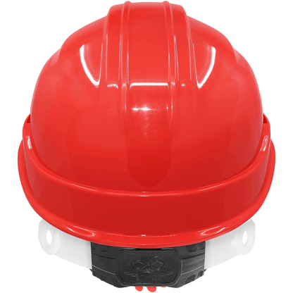 Red Unvented Cap Style Hard Hat - 6-Point Ratchet Suspension & ANSI Z89.1