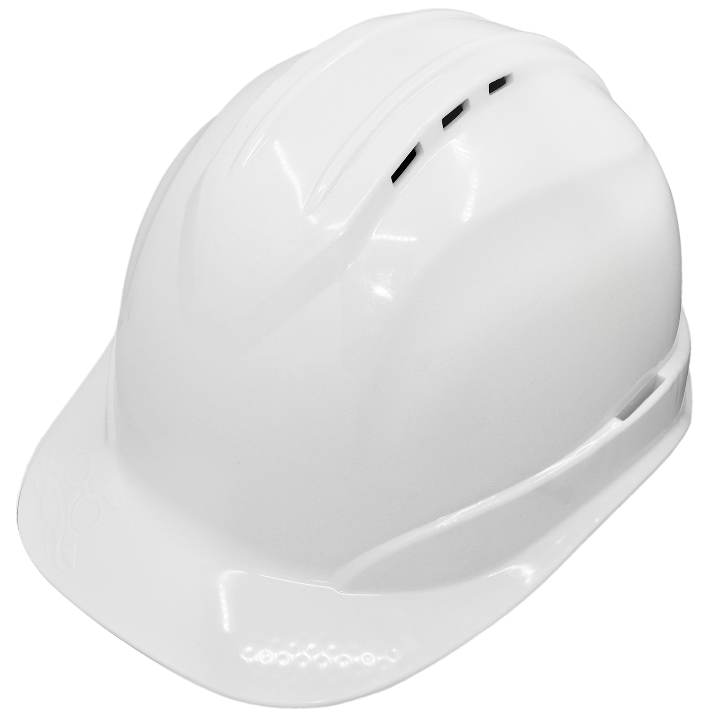 White Vented Cap Style Hard Hat - 6-Point Ratchet Suspension & ANSI Z89.1