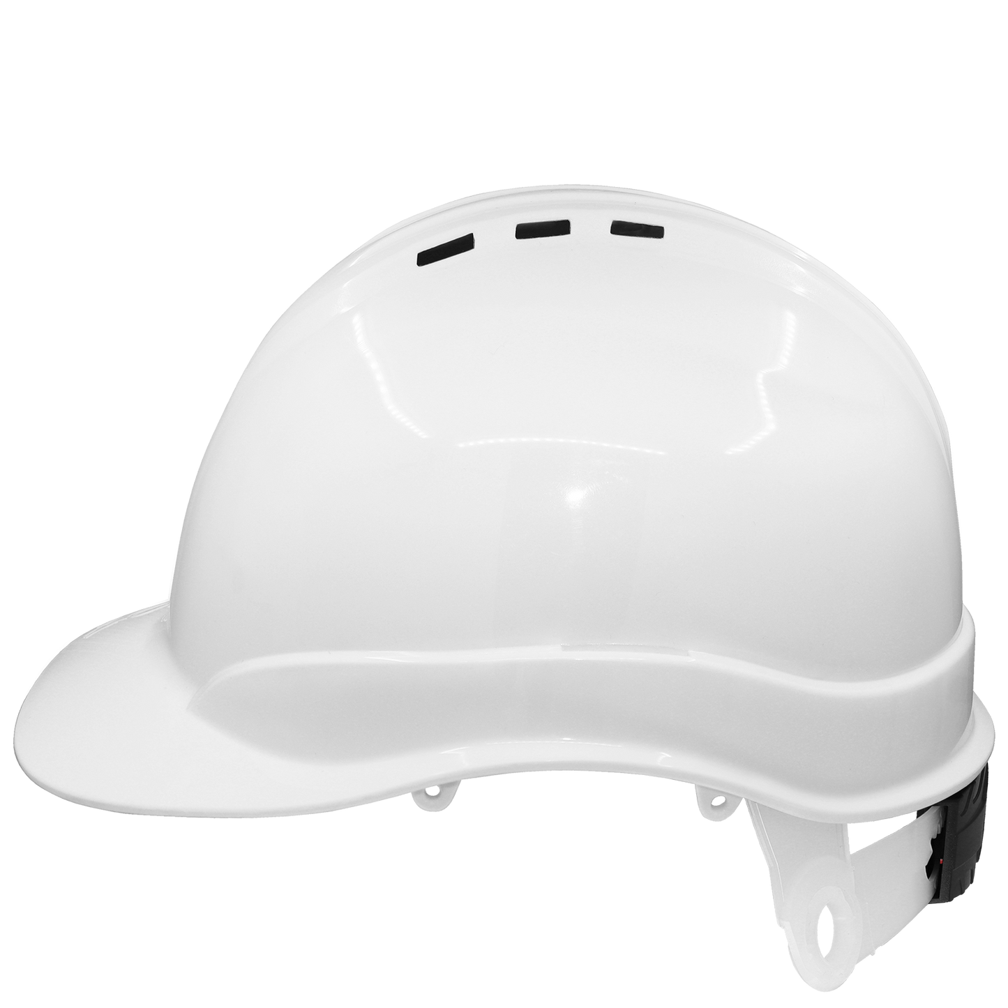 White Vented Cap Style Hard Hat - 6-Point Ratchet Suspension & ANSI Z89.1