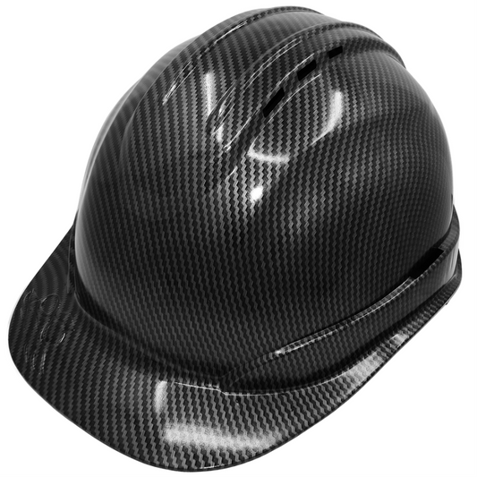 Black Graphite Vented Cap Style Hard Hat - 6-Point Ratchet Suspension & ANSI Z89.1